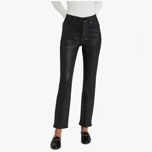 Good American Women's Good Classic Coated Pants Sz 4 Classic Black Retail $168